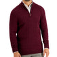 Club Room Men's Cable Knit Quarter Zip Cotton Sweater Purple Size Small