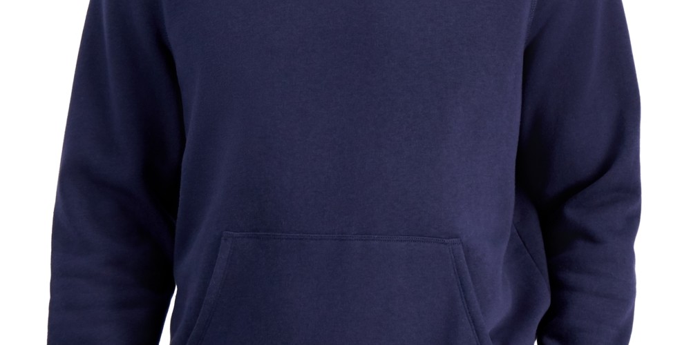 Id Ideology Men's Solid Fleece Hoodie Navy Size S