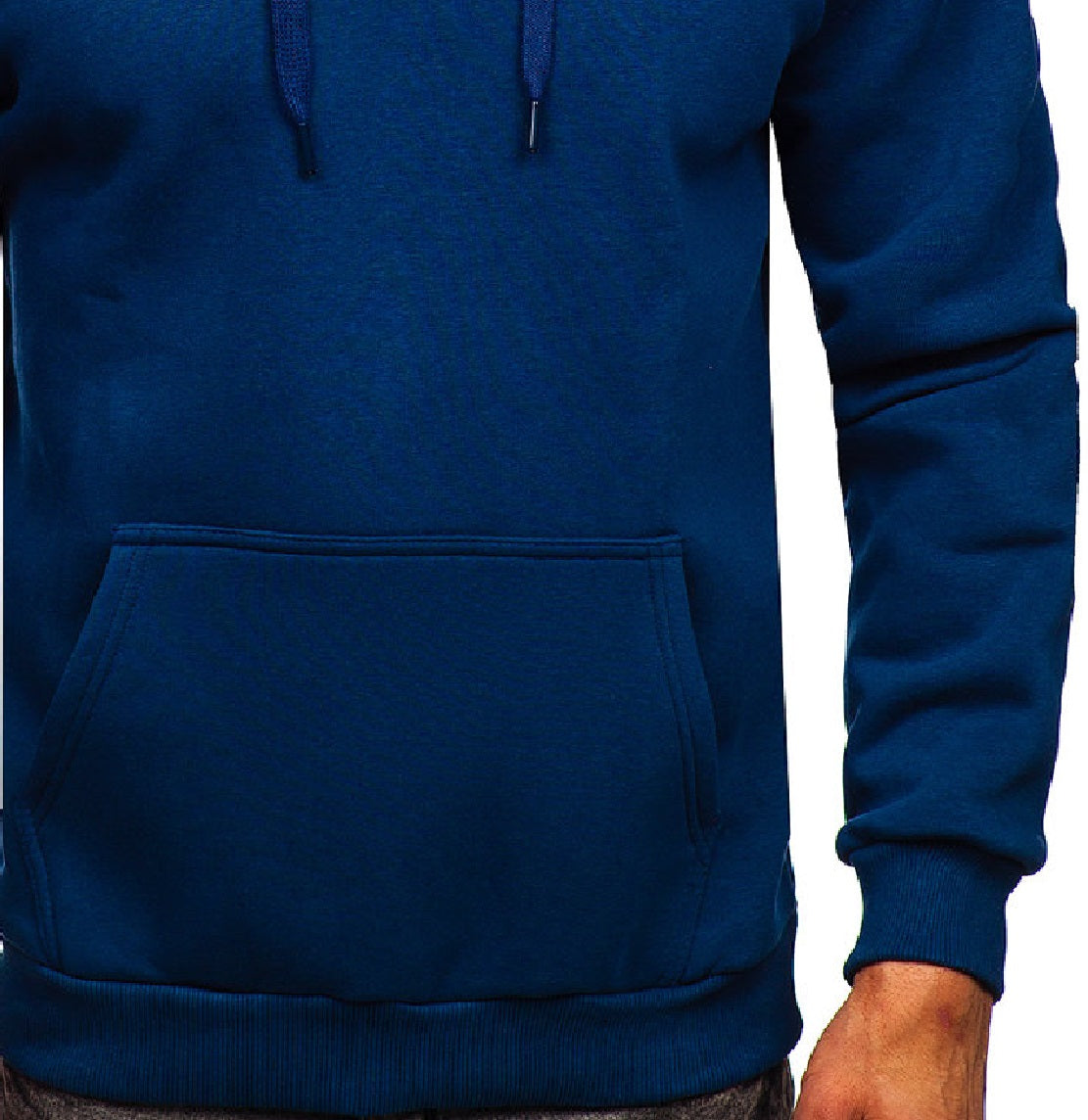 ID Ideology Men's Solid Fleece Hoodie Blue Size Large
