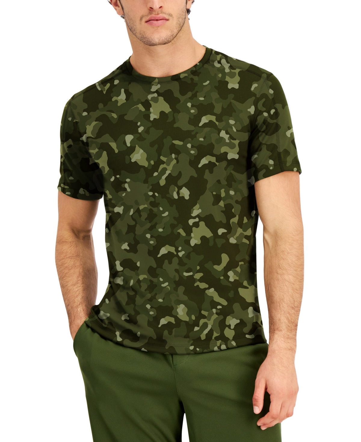 ID Ideology Men's Birdseye Printed Training T-Shirt Green Size X-Large