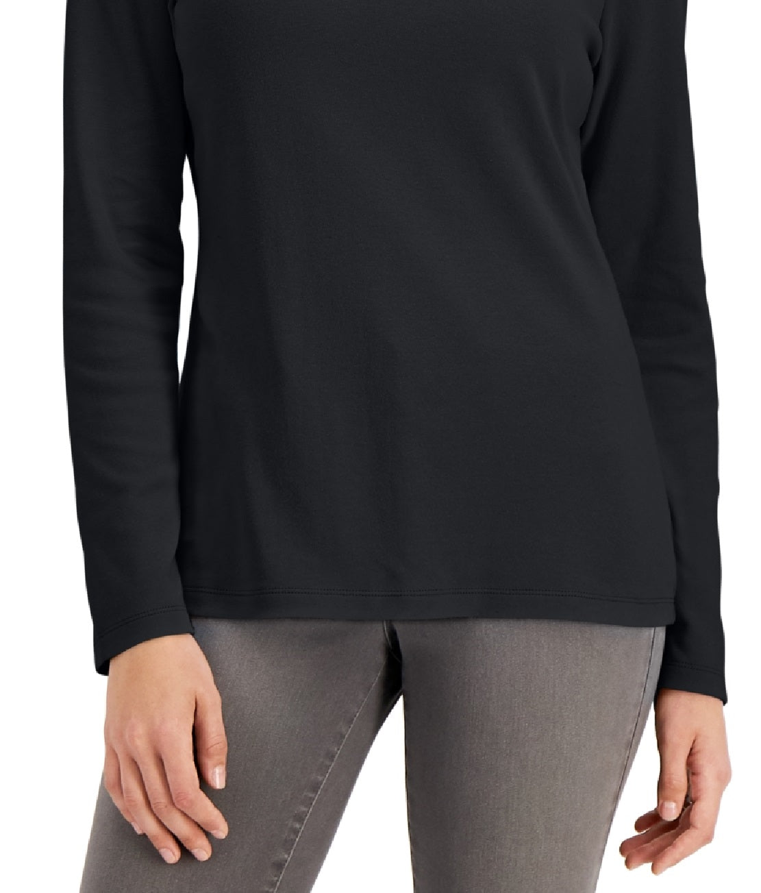 Karen Scott Women's Mock Neck Top Black Size X-Large