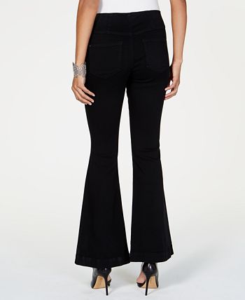 INC International Concepts Women's Pull On Flared Jeans Black Size 8 Petite