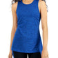 Ideology Women's Stretch Moisture Wicking Back-Keyhole Flat Seems Heather Sleeveless Round Neck Active Wear Tank Top Blue Size 3X