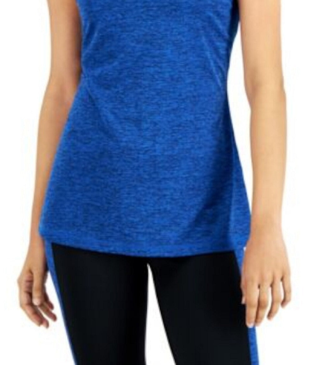 Ideology Women's Stretch Moisture Wicking Back-Keyhole Flat Seems Heather Sleeveless Round Neck Active Wear Tank Top Blue Size 3X
