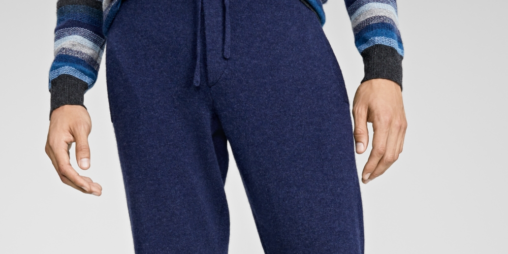 Club Room Men's Luxury Navy Drawstring Heather Joggers Blue Size Medium