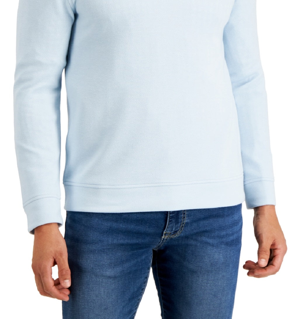 Club Room Men's Birdseye Quarter Zip Pullover Blue Size XX-Large