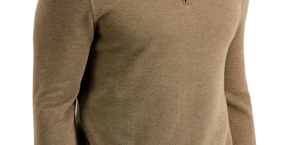 Club Room Men's Birdseye Quarter Zip Pullover Green Size XX-Large