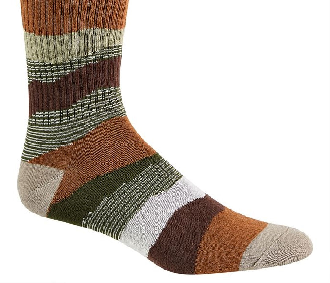 Sun + Stone Men's Novelty Printed Crew Socks Brown Size Regular