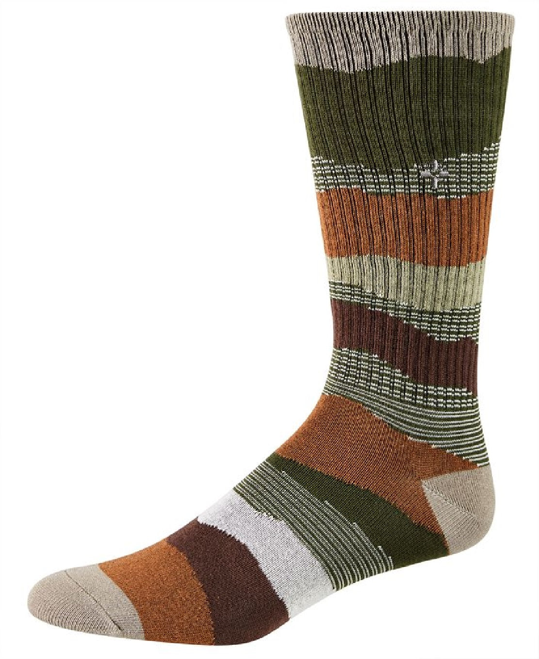 Sun + Stone Men's Novelty Printed Crew Socks Brown Size Regular