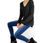 INC International Concepts Women's Solid V Neck Sweater Black Size Large