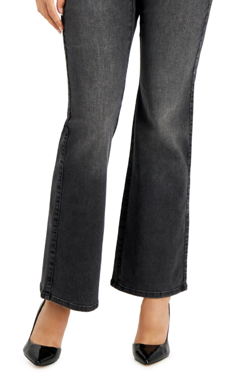 INC International Concepts Women's Elizabeth Curvy Bootcut Jeans Black Size 18