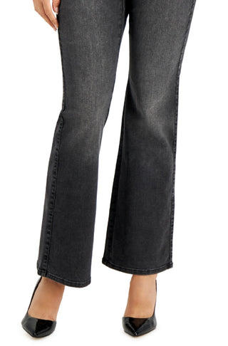 INC International Concepts Women's Elizabeth Curvy Bootcut Jeans Black Size 18