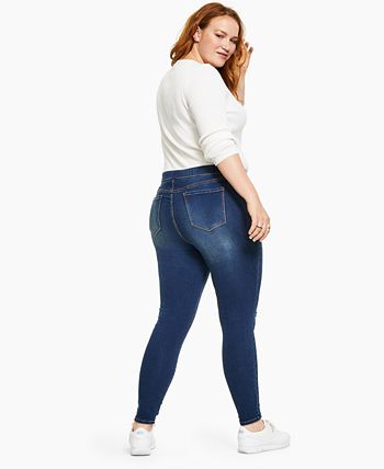 Style & Co Women's Distressed Jeggings Blue Size 18W