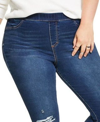 Style & Co Women's Distressed Jeggings Blue Size 18W