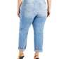 INC International Concepts Women's Rip & Repair Boyfriend Jeans Blue Size 24W