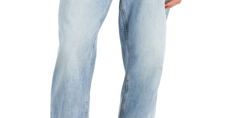 Sun + Stone Men's Relaxed Fit Faded Jeans Blue Size 31