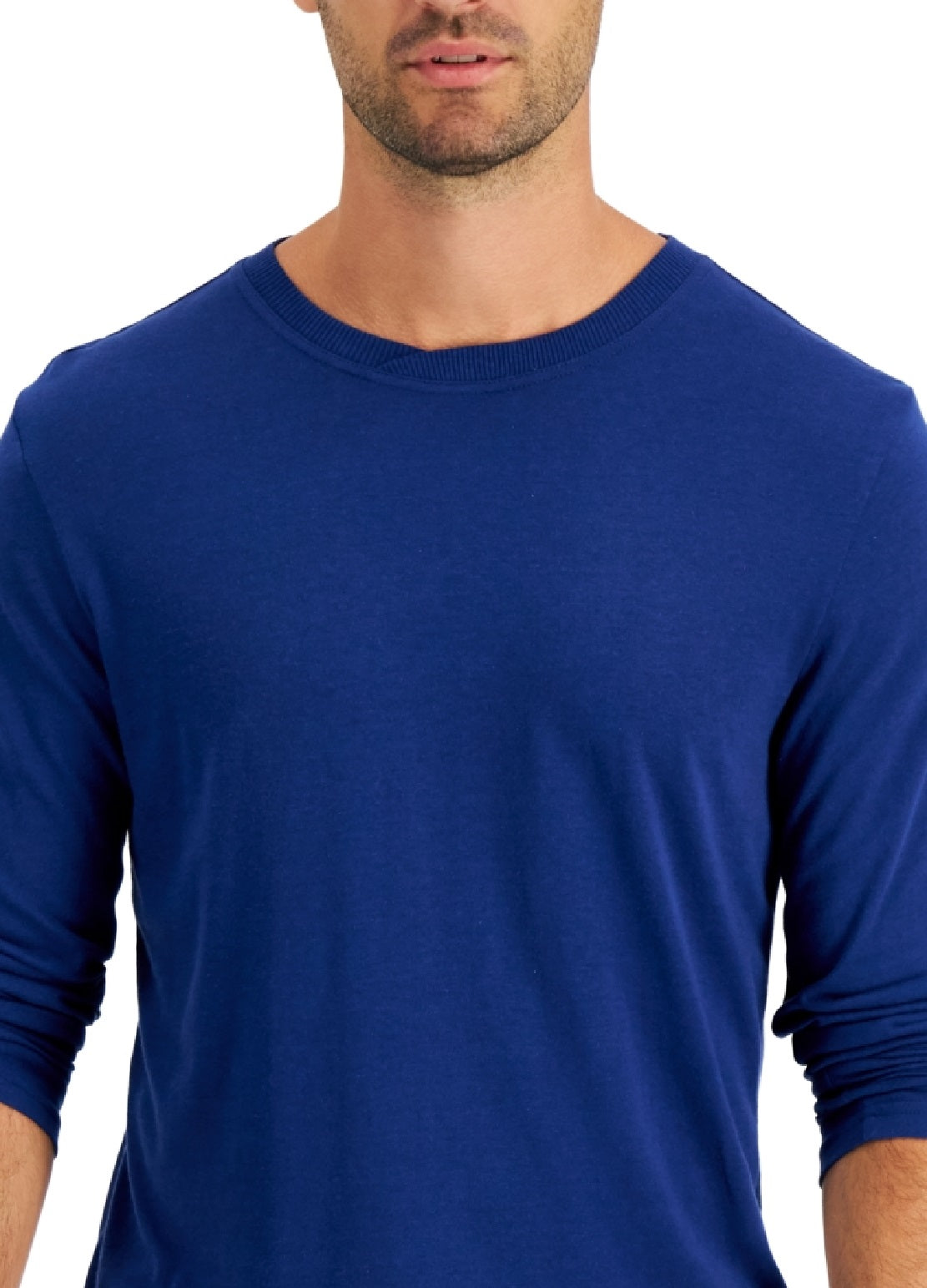Club Room Men's Chatham Knit Long Sleeve T-Shirt Blue Size X-Large