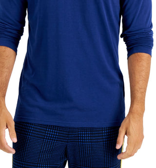 Club Room Men's Chatham Knit Long Sleeve T-Shirt Blue Size X-Large