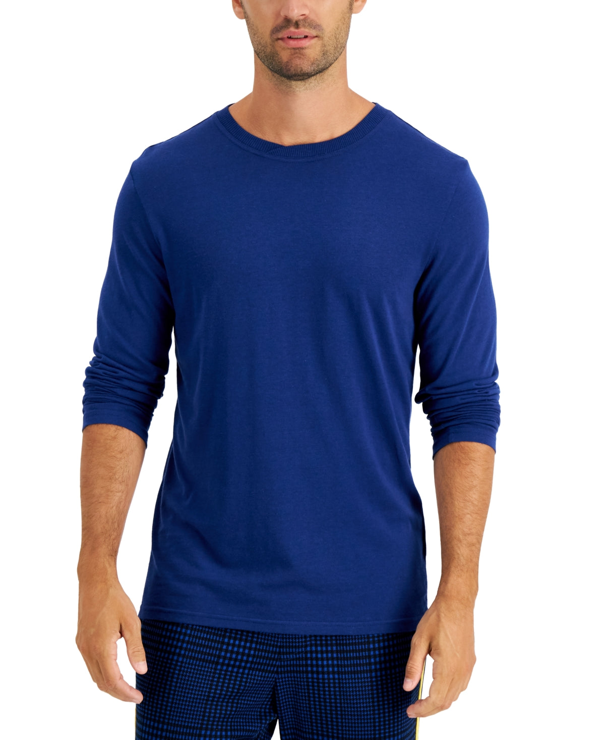 Club Room Men's Chatham Knit Long Sleeve T-Shirt Blue Size X-Large