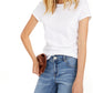 INC International Concepts Women's Slim Fit Crewneck Top White Size Medium