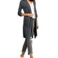 INC International Concepts Women's Ribbed Duster Cardigan Gray Size Medium