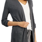 INC International Concepts Women's Ribbed Duster Cardigan Gray Size Medium