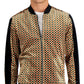 INC International Concepts Men's Regular Fit Geometric Velour Track Jacket Black Size Large