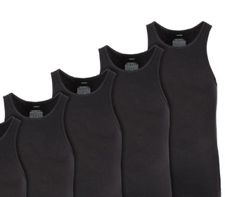 Alfani Men's 5 Pk Moisture Wicking Solid Tanks Black Size Large