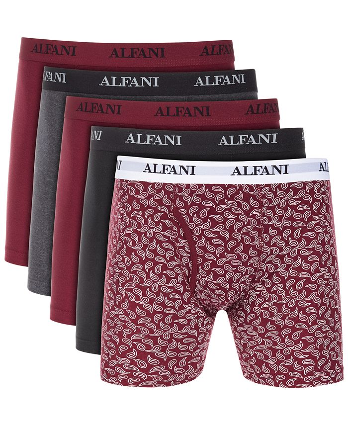 Alfani Men's 5 Pk Boxer Briefs Red Size Medium