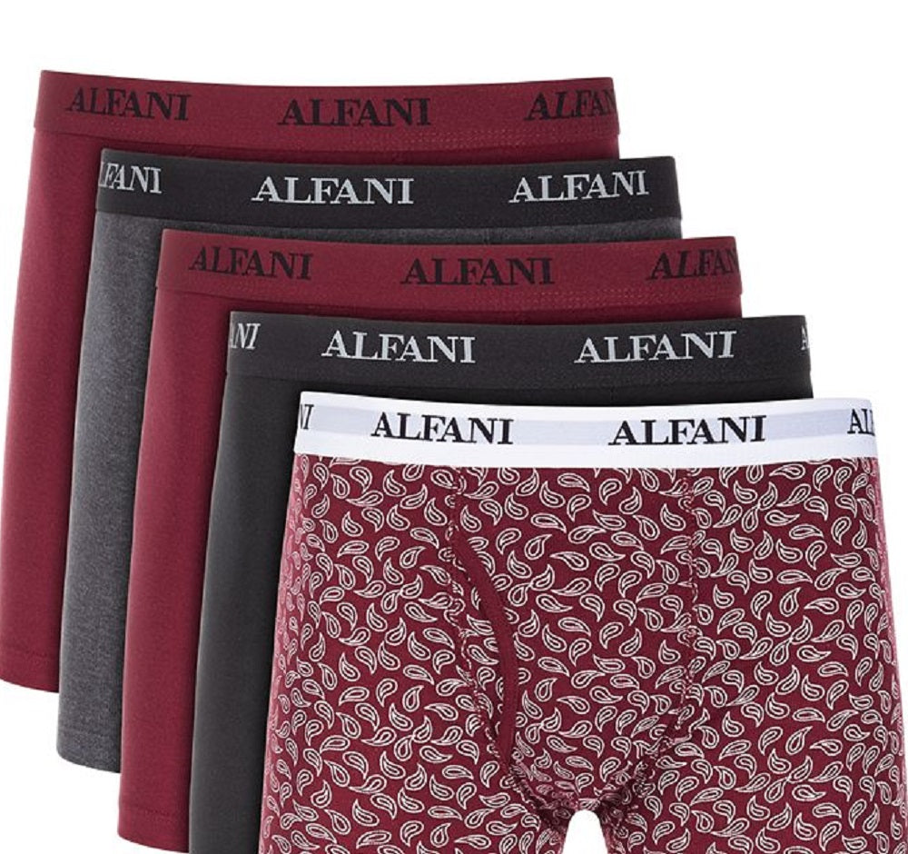 Alfani Men's 5 Pk Boxer Briefs Red Size Medium