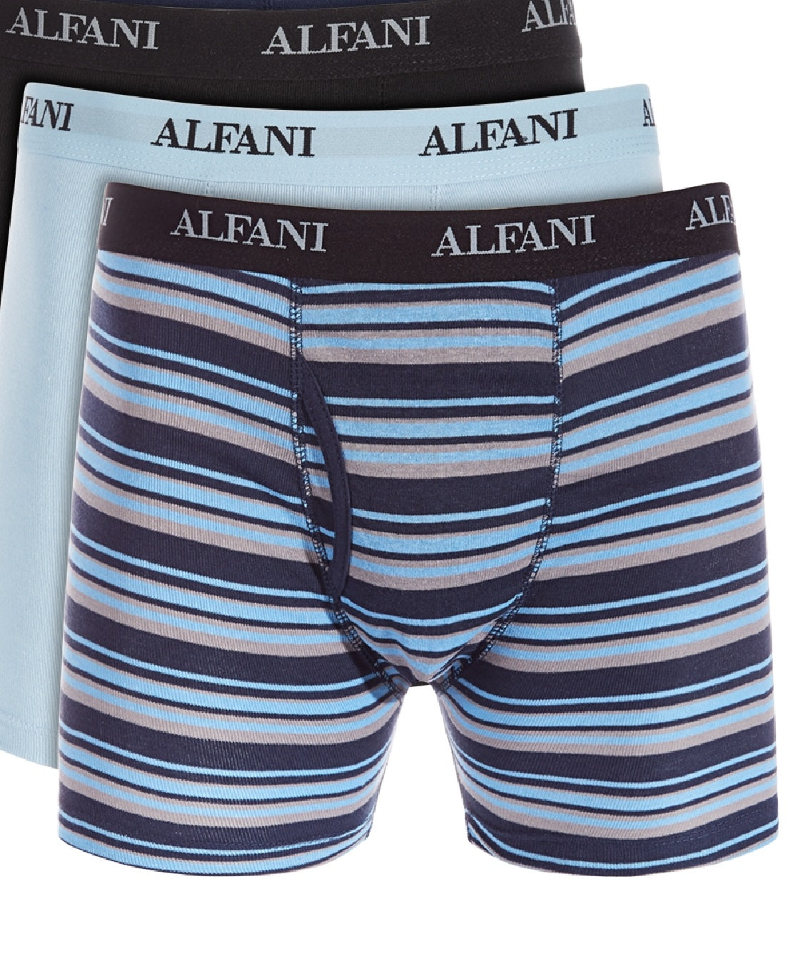 Alfani Men's 5 Pk Moisture Wicking Logo Boxer Briefs Blue Size Small