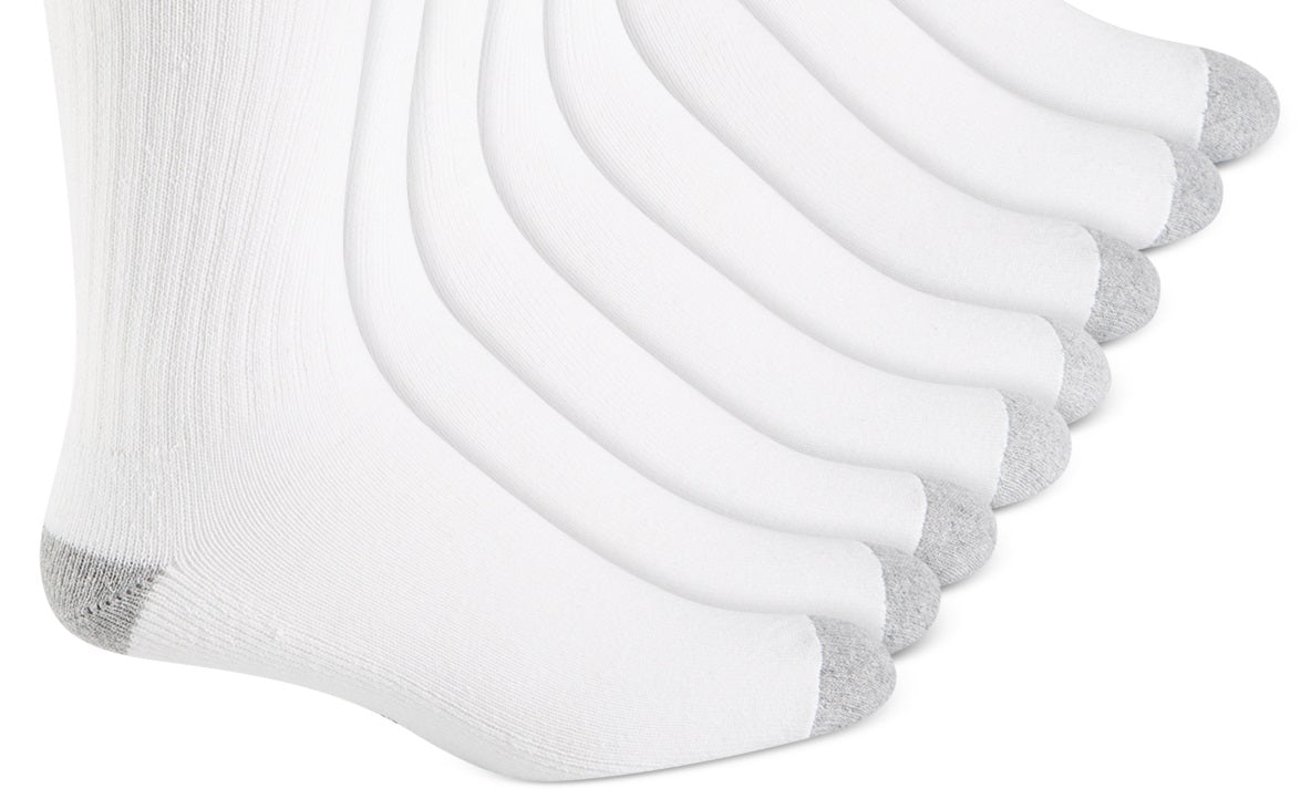 Club Room Men's 8 Pk Stripe Crew Socks White Size Regular