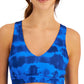 ID Ideology Women's Tie Dyed Strappy Low Impact Sports Bra Blue Size XX-Large