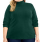 Karen Scott Women's Mock Neck Top Green Size 3X