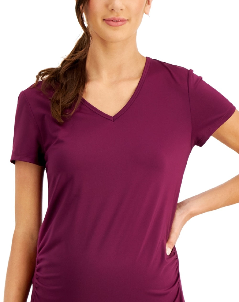 ID Ideology Women's Maternity T-Shirt Purple Size Medium