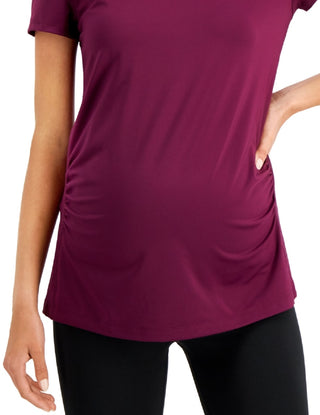 ID Ideology Women's Maternity T-Shirt Purple Size Medium