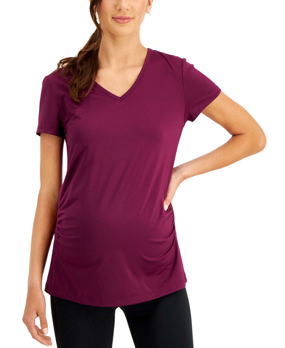 ID Ideology Women's Maternity T-Shirt Purple Size Large