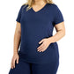 ID Ideology Women's Maternity T-Shirt Purple Size 2X