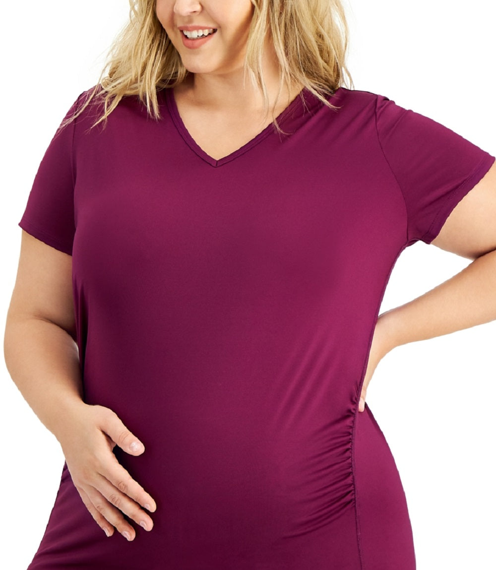 ID Ideology Women's Maternity T Shirt Purple Size 3X