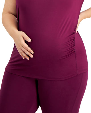 ID Ideology Women's Maternity T Shirt Purple Size 3X