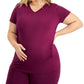 ID Ideology Women's Maternity T Shirt Purple Size 3X