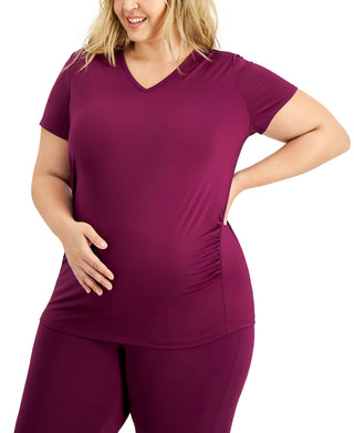 ID Ideology Women's Maternity T Shirt Purple Size 3X