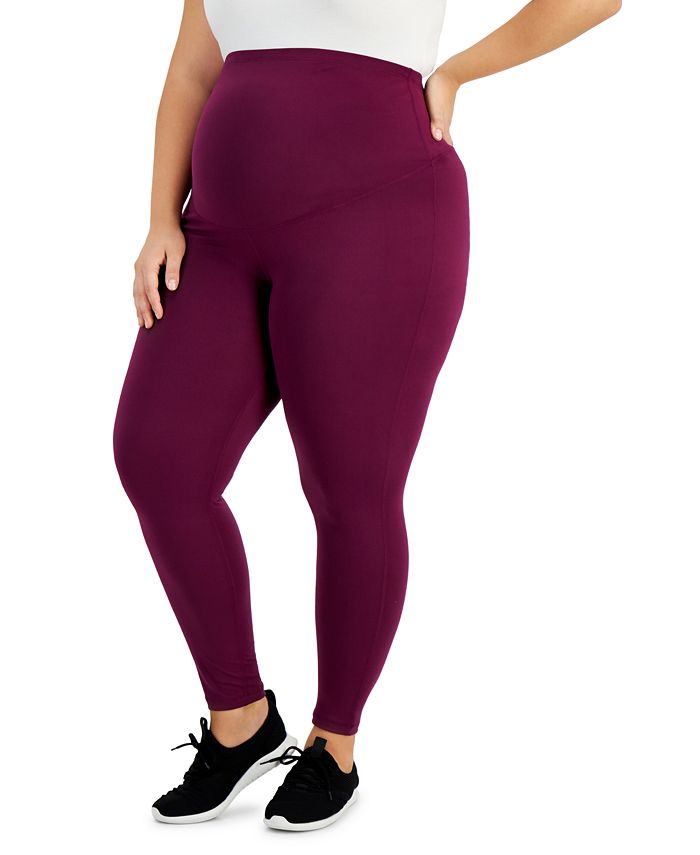 ID Ideology Women's Plus Maternity Ankle Leggings Purple Size 2X