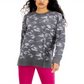 Ideology Women's Camo Print Sweatshirt Black Size XL