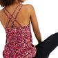 Ideology Women's Speckle Print Strappy Tank Top Pink Size X-Small