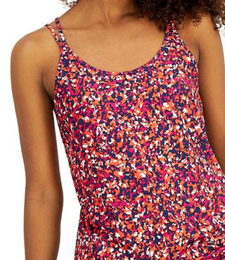 Ideology Women's Speckle Print Strappy Tank Top Pink Size X-Small