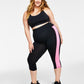 Ideology Women's Plus Colorblocked Capri Leggings Black Size 1X