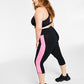 Ideology Women's Plus Colorblocked Capri Leggings Black Size 1X