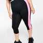 Ideology Women's Plus Colorblocked Capri Leggings Black Size 1X