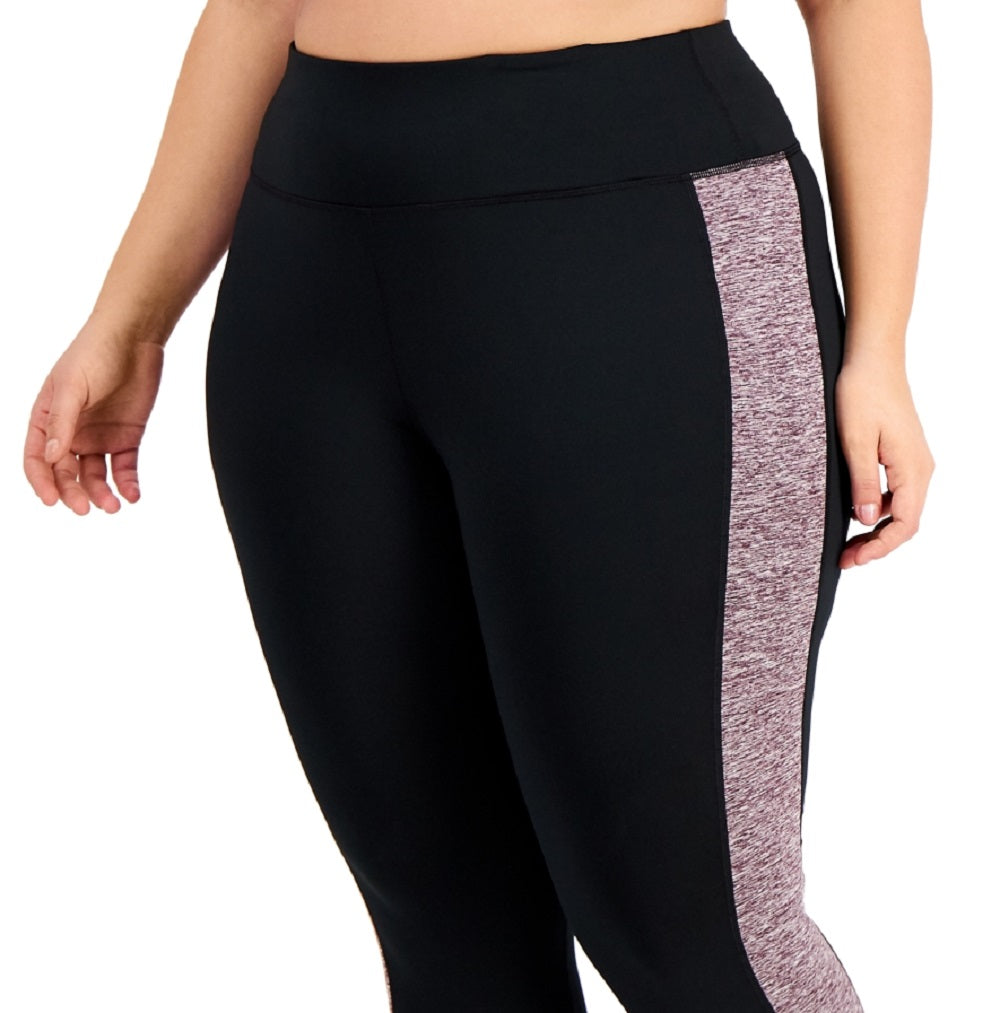 ID Ideology Women's Colorblocked Capri Leggings Black Size 4X